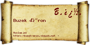 Buzek Áron névjegykártya